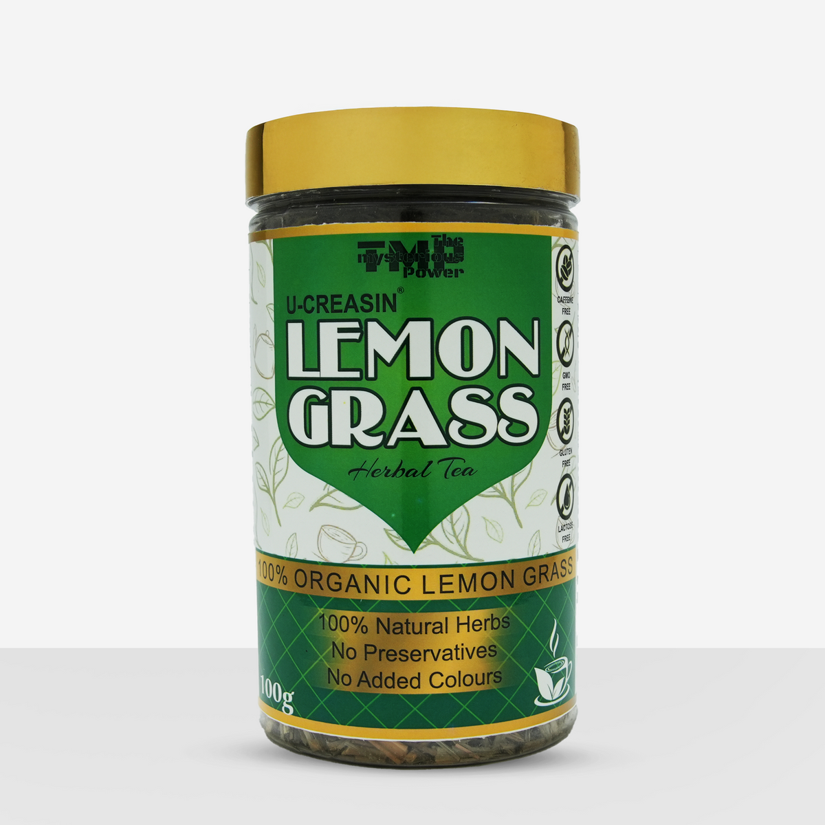 U-CREASIN 100% Organic Lemongrass Tea , Fresh Farm-Packed Detox Tea for Metabolism Boost & Cleansing, No Preservatives