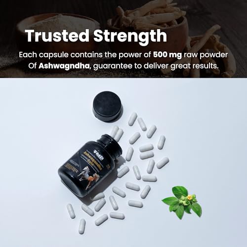 Extra Strength Ashwagandha Gold Capsules - Ayurvedic Stress & Sleep Support , Natural Energy & Immunity Booster , 60 Capsules per Bottle ( Pack of 2 )
