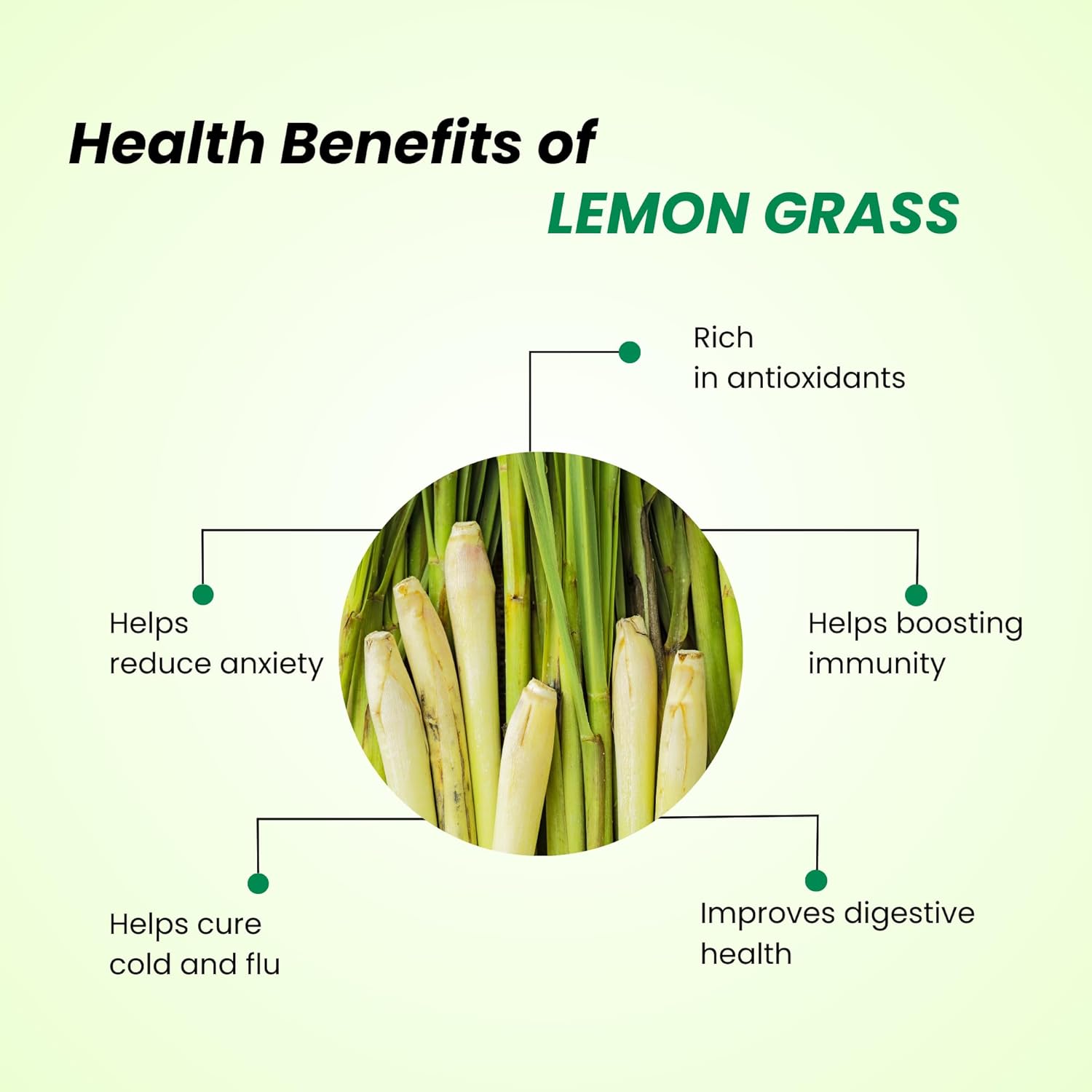 U-CREASIN 100% Organic Lemongrass Tea , Fresh Farm-Packed Detox Tea for Metabolism Boost & Cleansing, No Preservatives