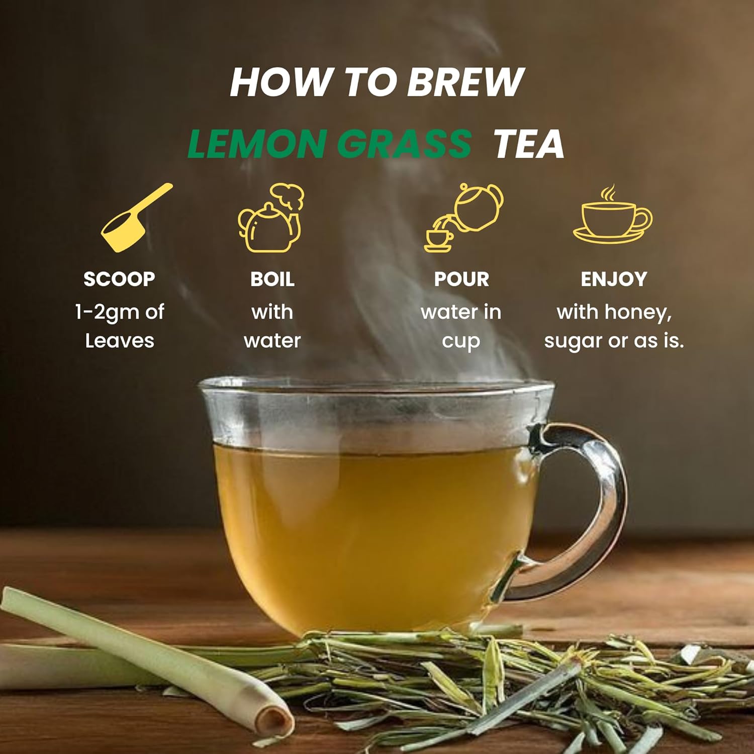 U-CREASIN 100% Organic Lemongrass Tea , Fresh Farm-Packed Detox Tea for Metabolism Boost & Cleansing, No Preservatives