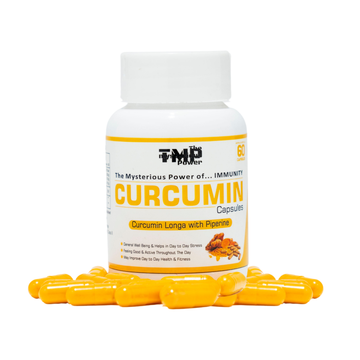 TMP Curcumin with Bioperine Capsules with 95% Curcuminoids | Immunity Booster Capsules | High Bioavailability | 60 Veg Capsules Pack