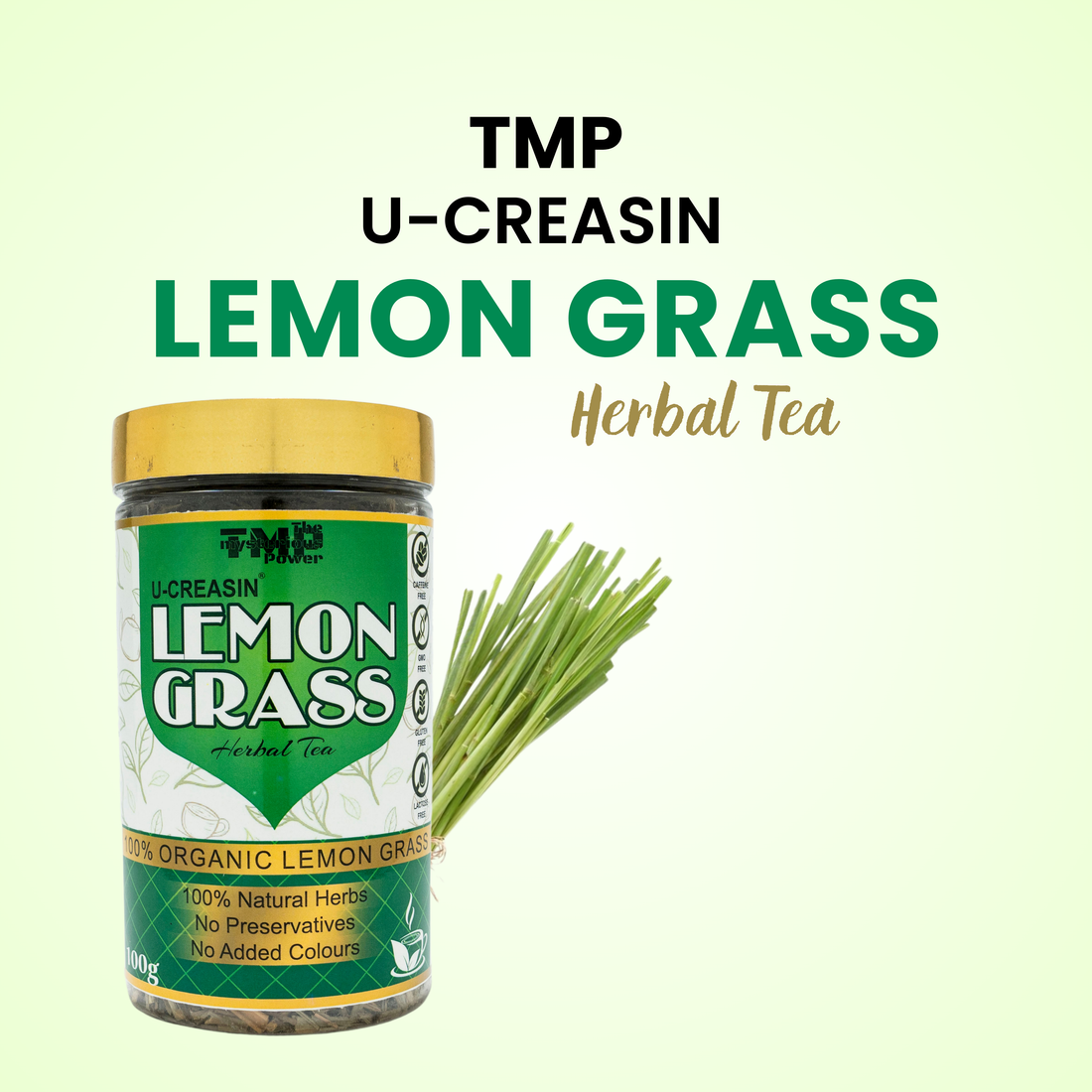 TMP U-CREASIN 100% Organic Lemongrass Tea | Boost Metabolism Used For Detox | No Added Preservatives | Direcley from Farms | Pack of 2 Freshly Packed Detox Tea (200g)